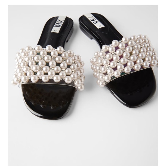 Zara Shoes - Zara slides with pearls
